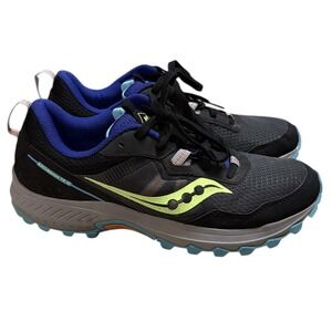 Saucony Excursion TR16 Trail Running Shoes Men's Size 10 Black Green Sneakers